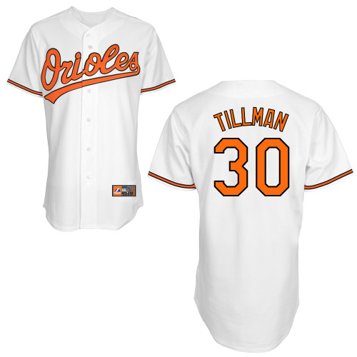 Chris Tillman #30 MLB Jersey-Baltimore Orioles Men's Authentic Home White Cool Base Baseball Jersey